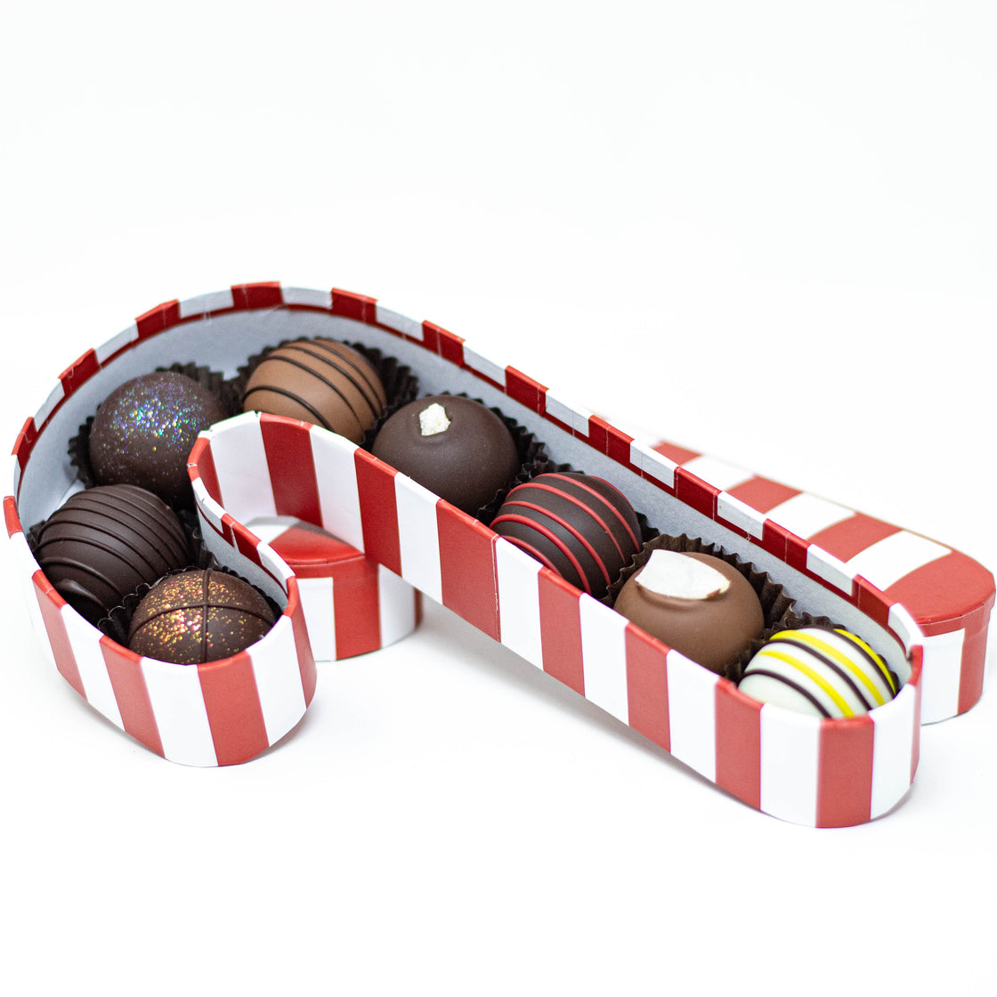 Fazio's Chocolate "Truffle Tidings" Candy Cane Box