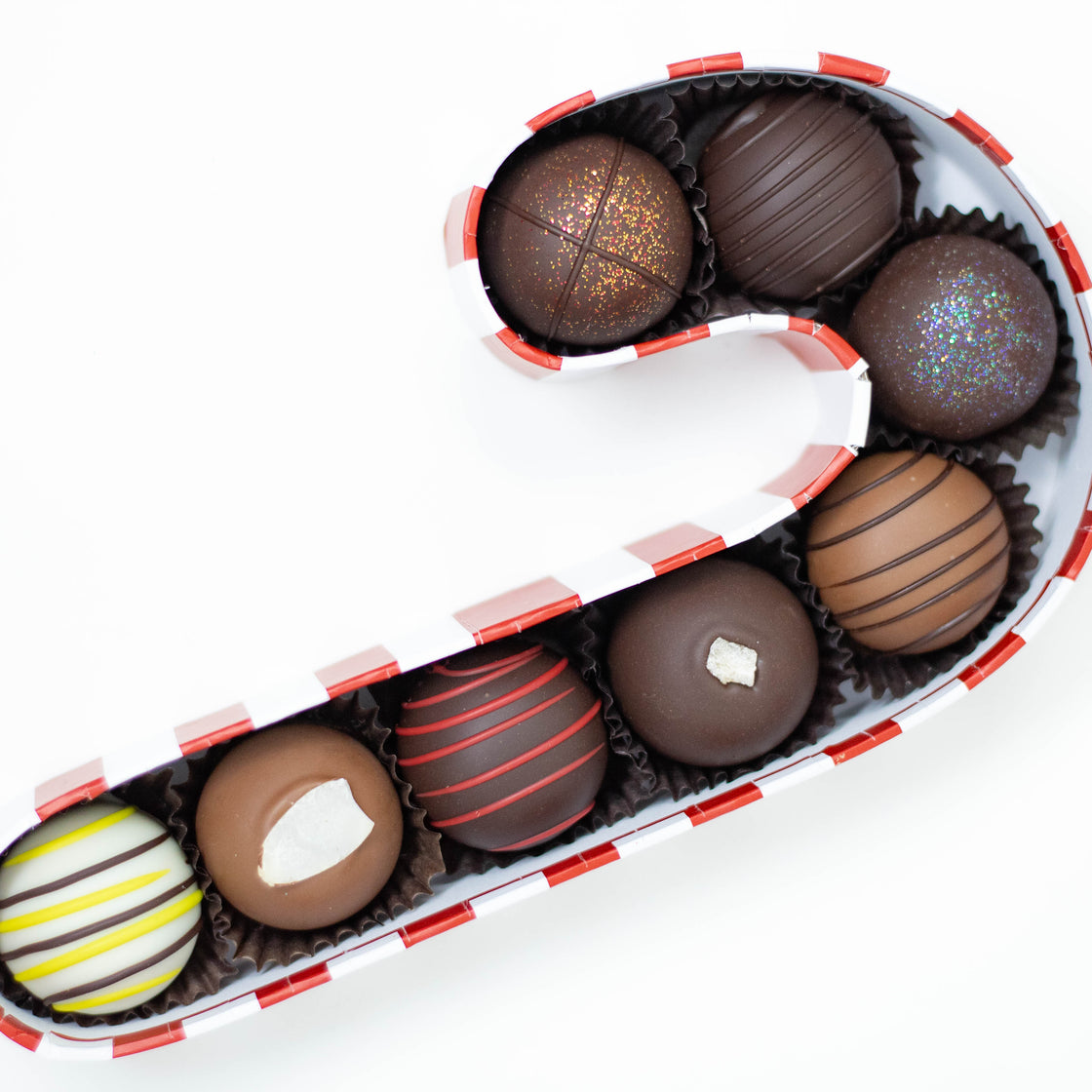 Fazio's Chocolate "Truffle Tidings" Candy Cane Box