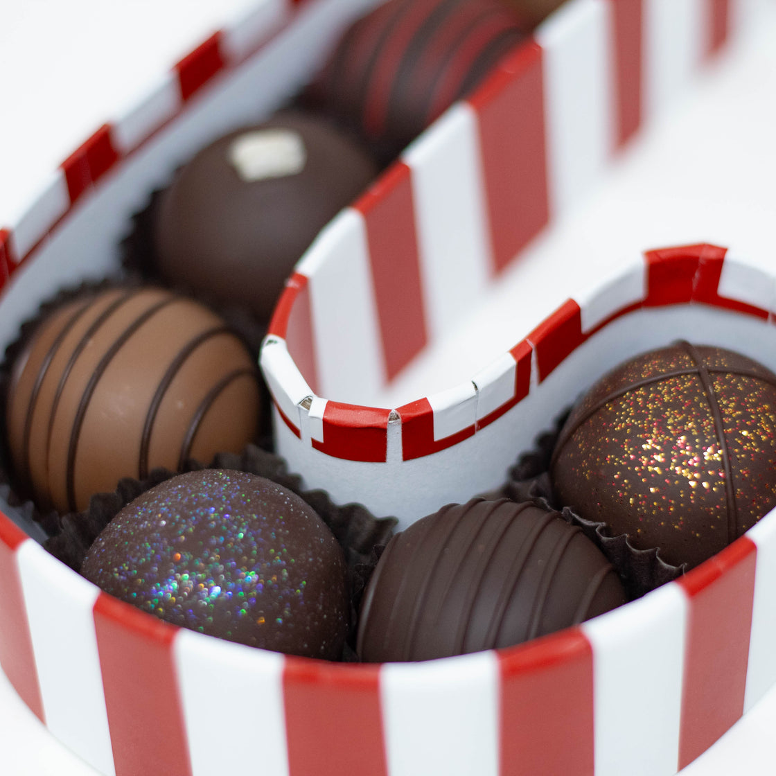 Fazio's Chocolate "Truffle Tidings" Candy Cane Box