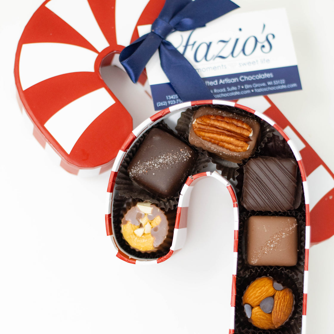 Fazio's Chocolate "Nuts About the Holidays" Candy Cane Box