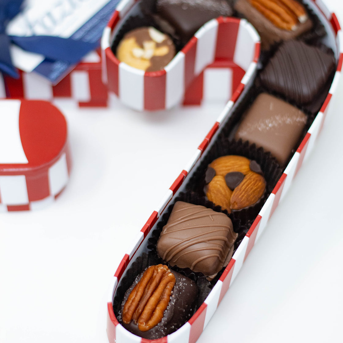 Fazio's Chocolate "Nuts About the Holidays" Candy Cane Box