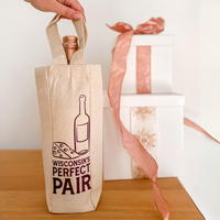 "Wisconsin's Perfect Pair" Single Wine Tote