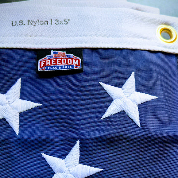 Freedom Flag & Pole 3' X 5' Signature Series United States Flag, Premium Nylon - 100% Made in USA