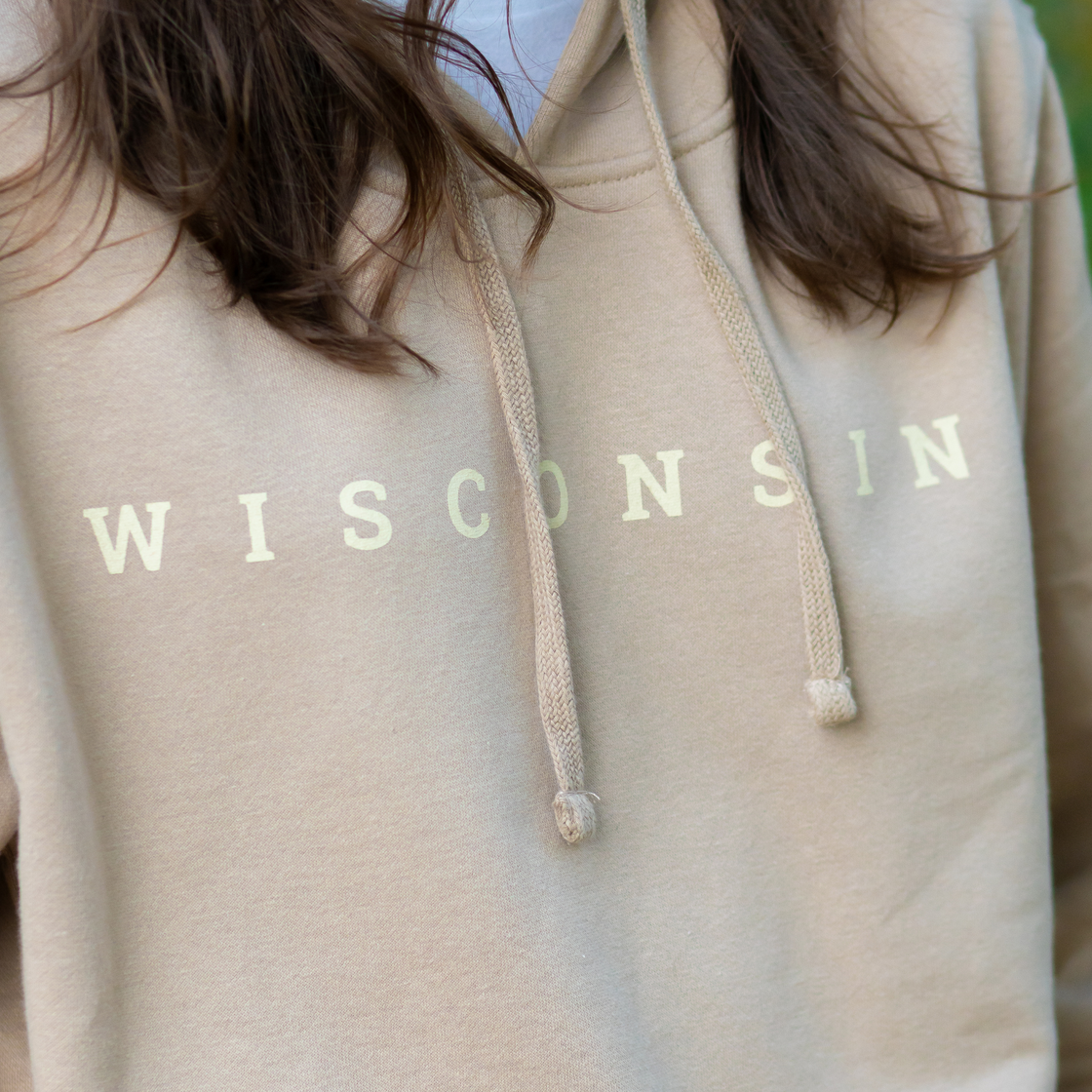 Tan Wisconsin Hoodie