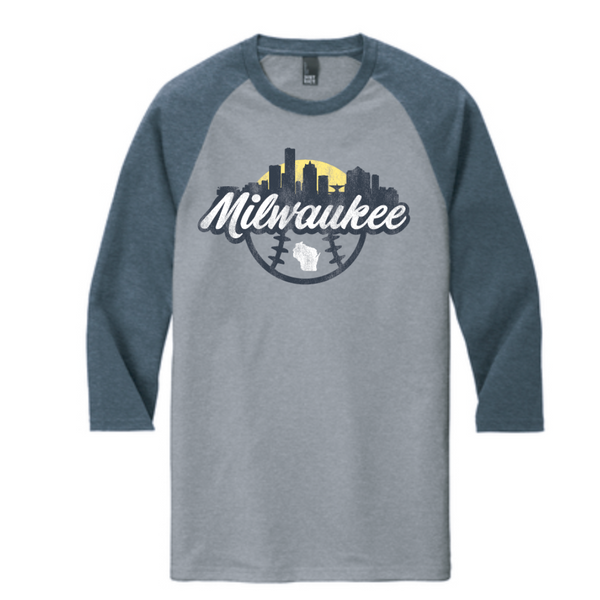 Men's Milwaukee Baseball 3/4 Sleeve Tee