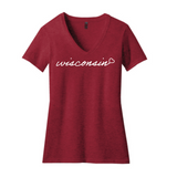 Women's Fitted Wisconsin V-neck